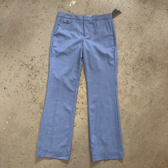 Banana Republic Pants - Banana Republic Logan Fit Light Blue Wool Blend Straight Leg Dress Pants Size 8
